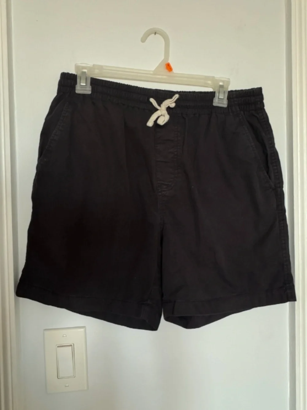 J. Crew Black Garment-Dyed Stretch-Cotton Drawstring Shorts in Medium